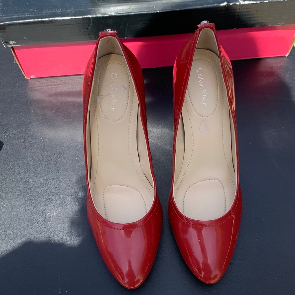Red Calvin Klein heels